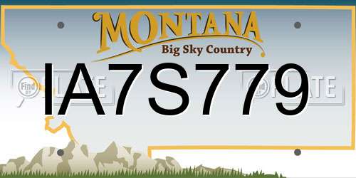 IA7S779 Montana License Plate