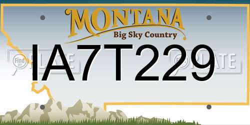 IA7T229 Montana License Plate
