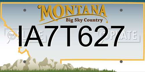 IA7T627 Montana License Plate