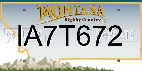 IA7T672 Montana License Plate