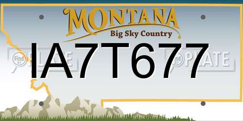 IA7T677 Montana License Plate