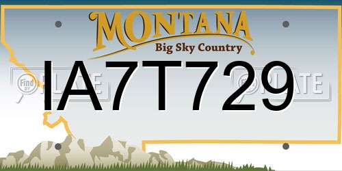 IA7T729 Montana License Plate