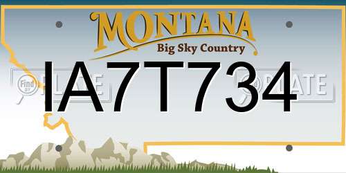 IA7T734 Montana License Plate