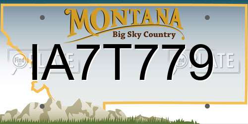 IA7T779 Montana License Plate