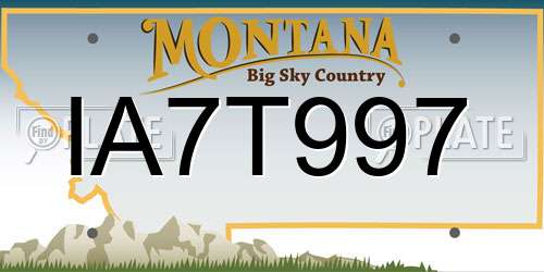 IA7T997 Montana License Plate