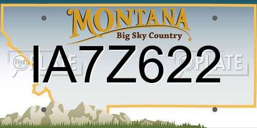 IA7Z622 Montana License Plate