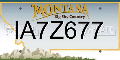 IA7Z677 Montana License Plate