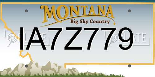 IA7Z779 Montana License Plate