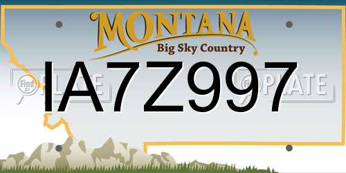 IA7Z997 Montana License Plate