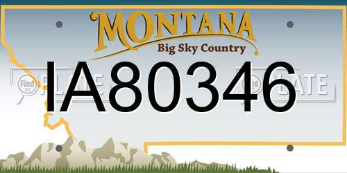 IA80346 Montana License Plate