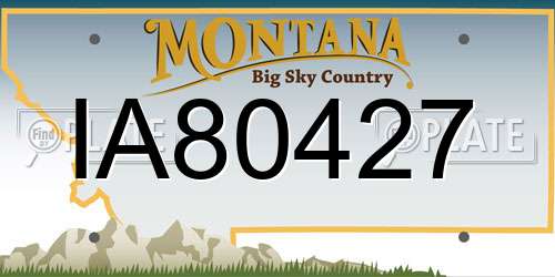 IA80427 Montana License Plate