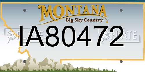 IA80472 Montana License Plate