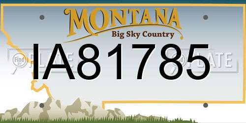 IA81785 Montana License Plate