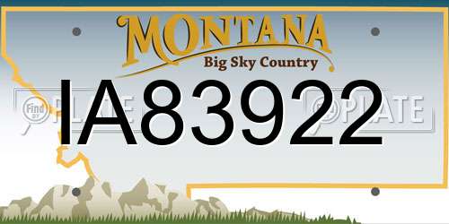 IA83922 Montana License Plate