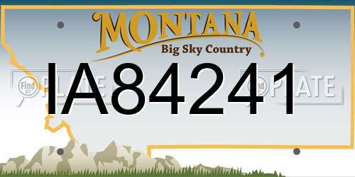IA84241 Montana License Plate