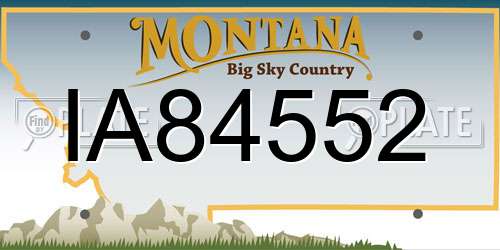 IA84552 Montana License Plate