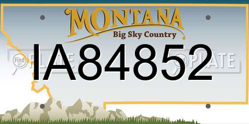 IA84852 Montana License Plate