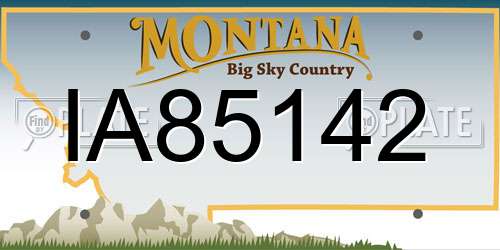 IA85142 Montana License Plate