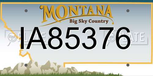 IA85376 Montana License Plate