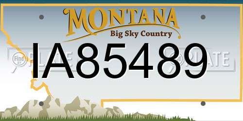 IA85489 Montana License Plate