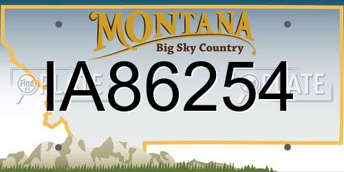 IA86254 Montana License Plate