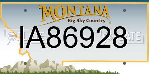 IA86928 Montana License Plate