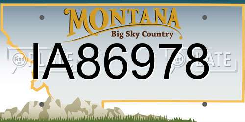 IA86978 Montana License Plate