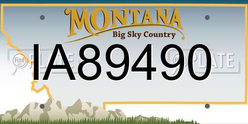 IA89490 Montana License Plate
