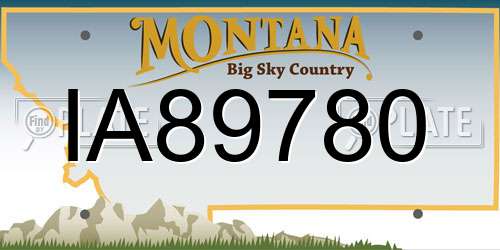 IA89780 Montana License Plate