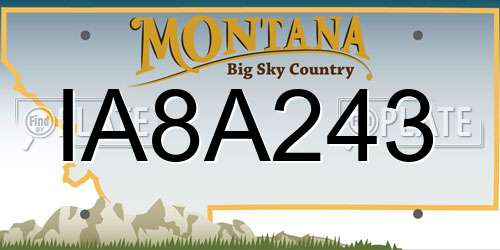 IA8A243 Montana License Plate