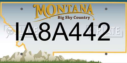 IA8A442 Montana License Plate
