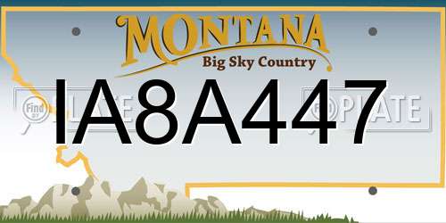 IA8A447 Montana License Plate