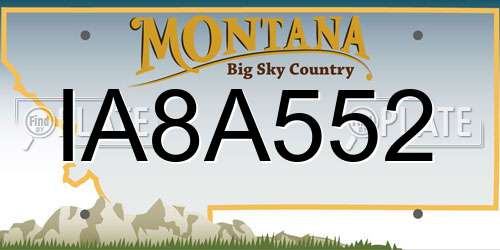 IA8A552 Montana License Plate