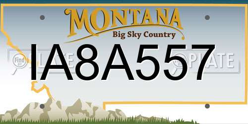 IA8A557 Montana License Plate