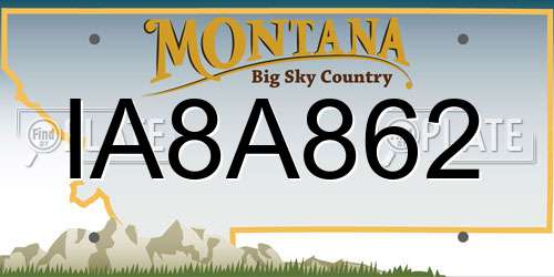 IA8A862 Montana License Plate