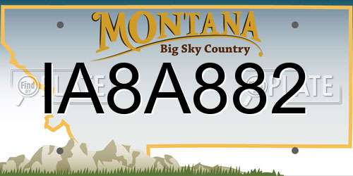 IA8A882 Montana License Plate