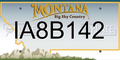 IA8B142 Montana License Plate