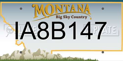 IA8B147 Montana License Plate