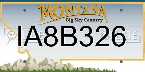 IA8B326 Montana License Plate