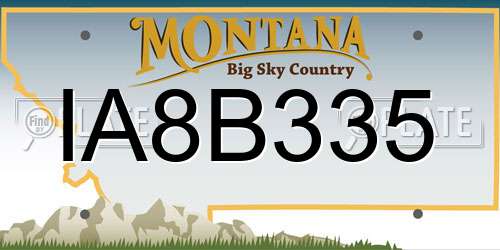 IA8B335 Montana License Plate