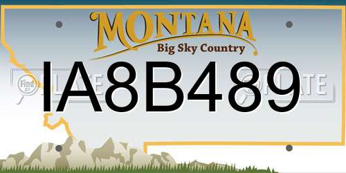 IA8B489 Montana License Plate