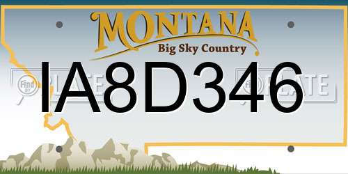 IA8D346 Montana License Plate
