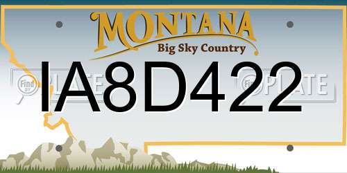 IA8D422 Montana License Plate