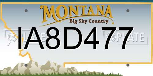 IA8D477 Montana License Plate