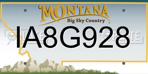 IA8G928 Montana License Plate