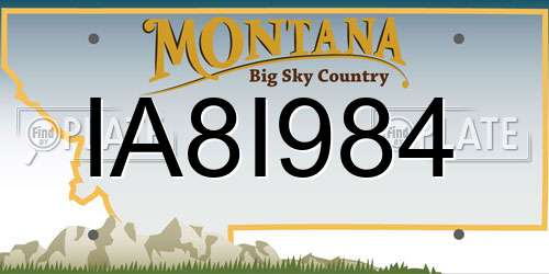 IA8I984 Montana License Plate