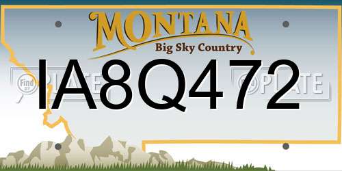 IA8Q472 Montana License Plate