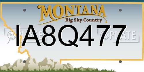 IA8Q477 Montana License Plate