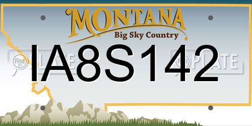 IA8S142 Montana License Plate