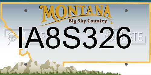 IA8S326 Montana License Plate